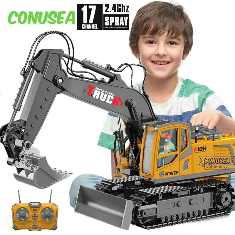 Rc Excavator Hobby - 12/15/17CH Rc Excavator รถบรรทุกของเล่นเด็ก 2.4G วิทยุควบคุมรถวิศวกรรมไฟฟ้าเครื่องคริสต์มาสของขวัญเด็ก