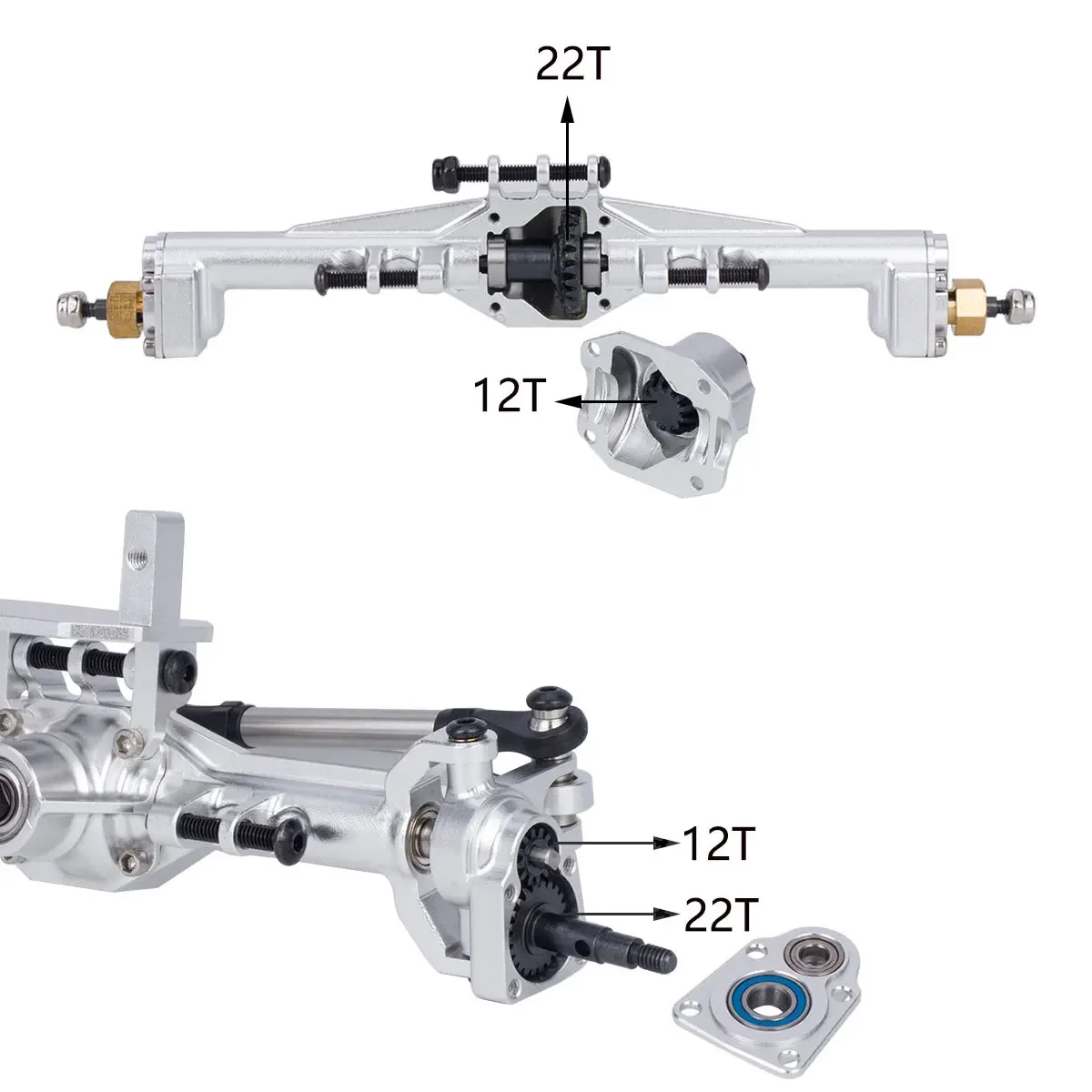 อลูมิเนียม CNC Portal Axles +  - Rc Hobby Crawler บทวิจารณ์และราคา